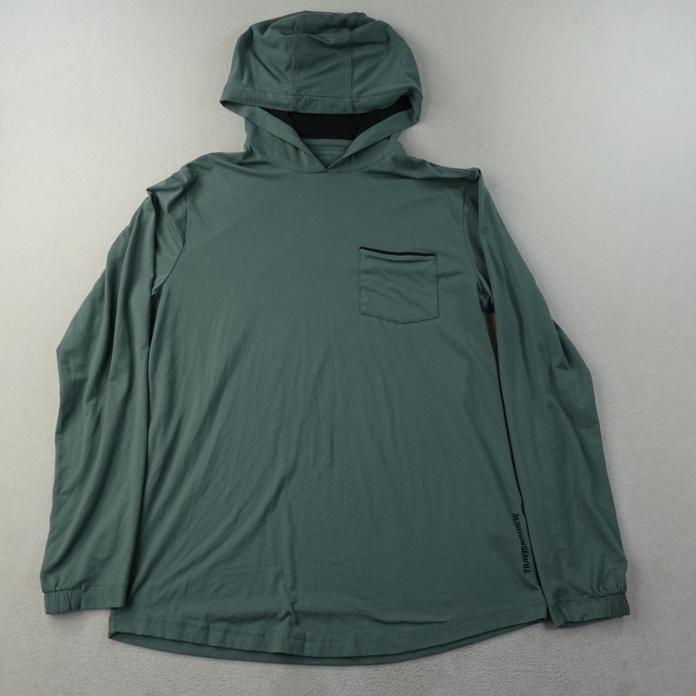 Travis Mathew Action Hoodie Mens Medium Green Reggie Bush Performance Pocket
